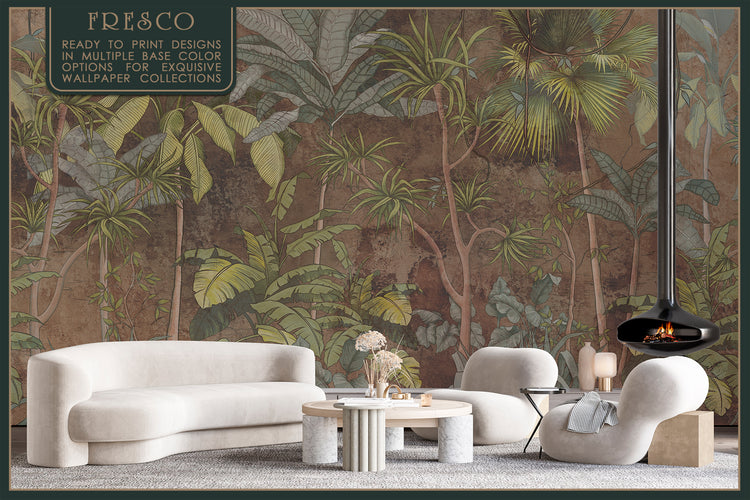 Тропічна фреска-розпис