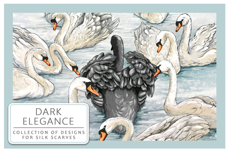 Dark Elegance Swan Pattern