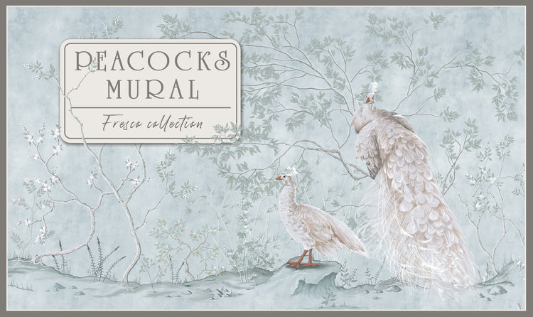 Peacocks Mural Fresco