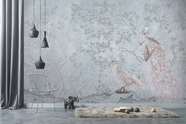 Peacocks Mural Fresco