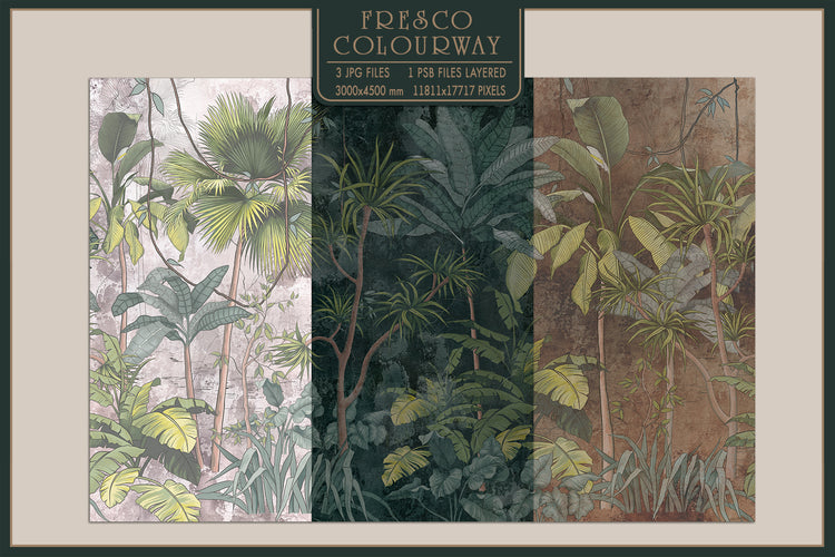 Тропічна фреска-розпис