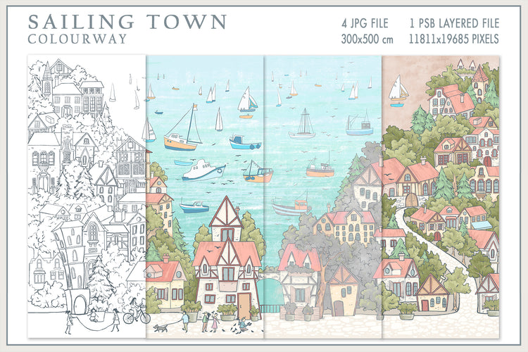 Sailing Town Fresco