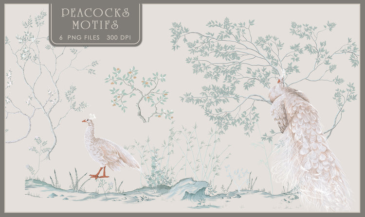 Peacocks Mural Fresco