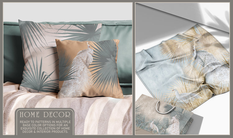 Peacocks With Leaves Fresco