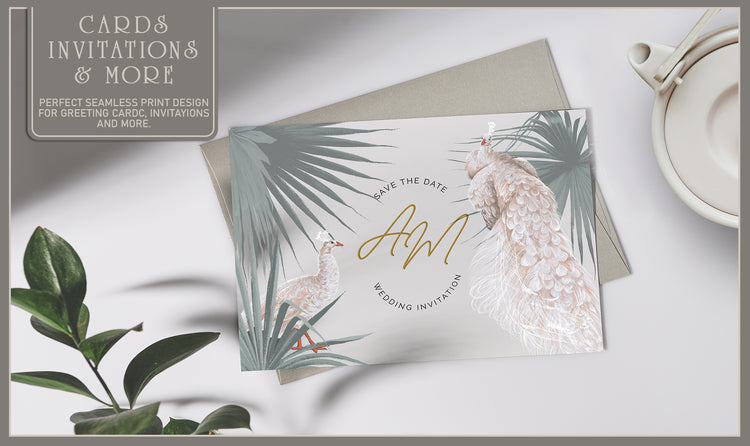 Peacocks With Leaves Fresco