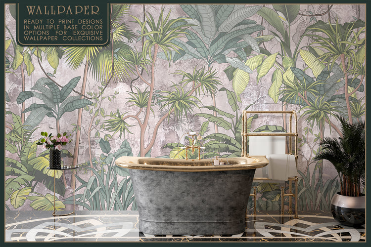 Тропічна фреска-розпис