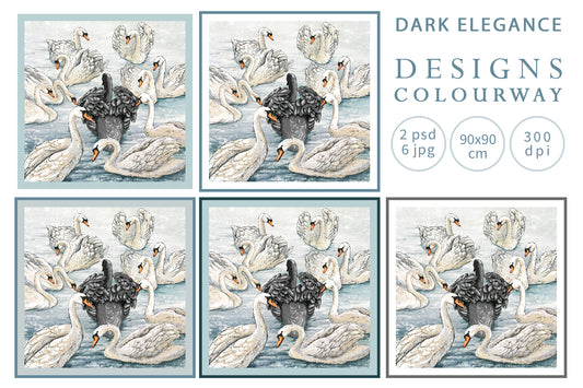 Dark Elegance Swan Pattern