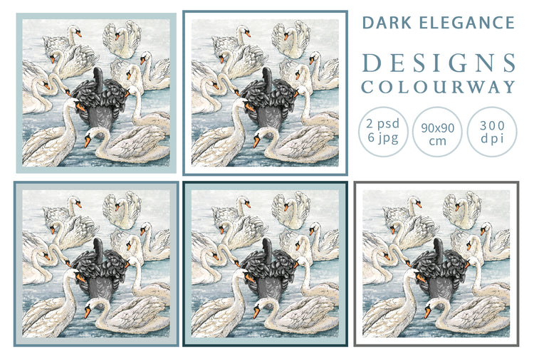 Dark Elegance Swan Pattern