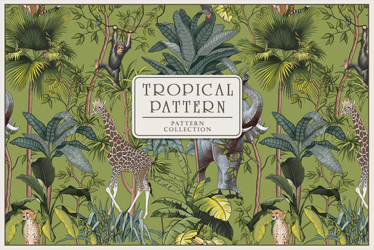 Tropical pattern with animals