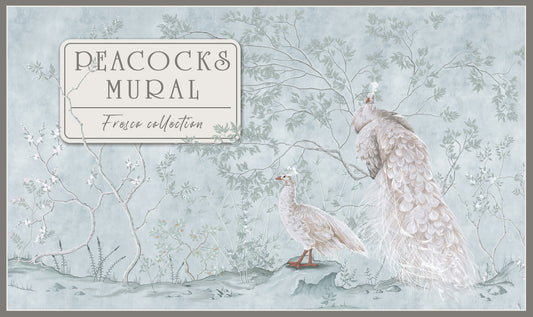 Peacocks Mural Fresco