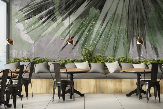 Абстрактна акварельна фреска "Тропіки"