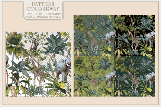 Tropical pattern with animals