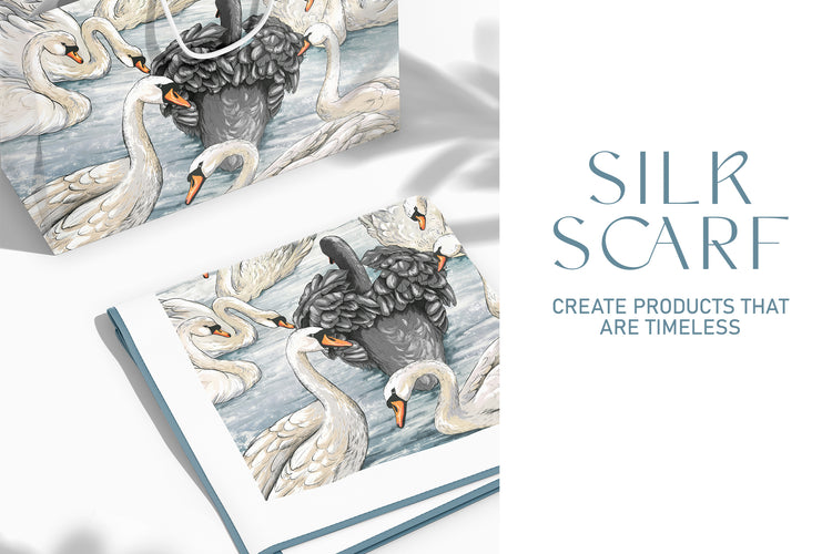 Dark Elegance Swan Pattern